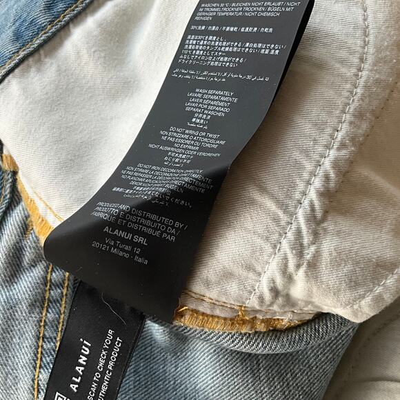ALANUI: Men's Baggy Cut Patchwork Jeans - 30 - Picture 7 of 8